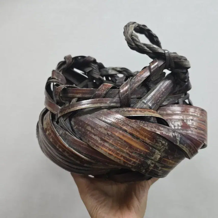 [BUNJANG] Antique Bamboo Woven Basket Folk Craft / 골동품  대나무 엮음 바구니 민속품