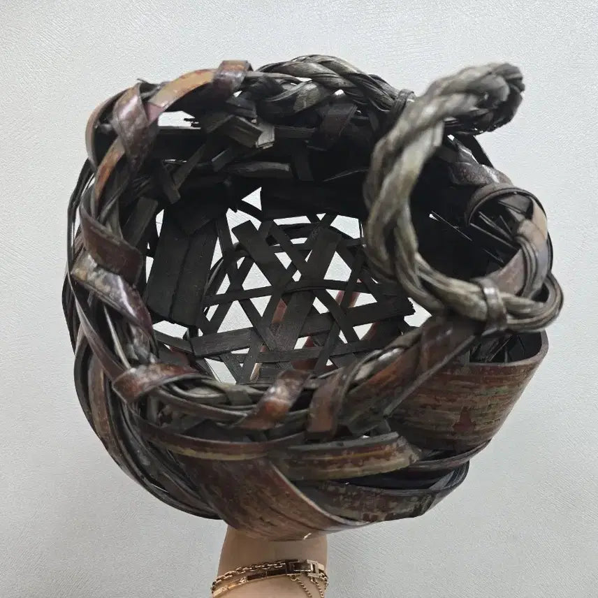[BUNJANG] Antique Bamboo Woven Basket Folk Craft / 골동품  대나무 엮음 바구니 민속품
