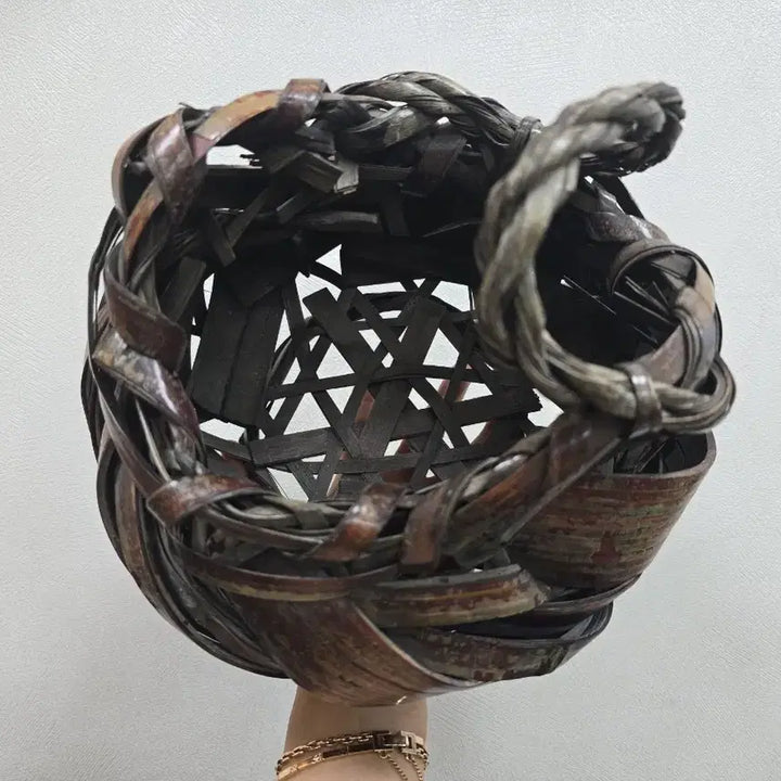 [BUNJANG] Antique Bamboo Woven Basket Folk Craft / 골동품  대나무 엮음 바구니 민속품