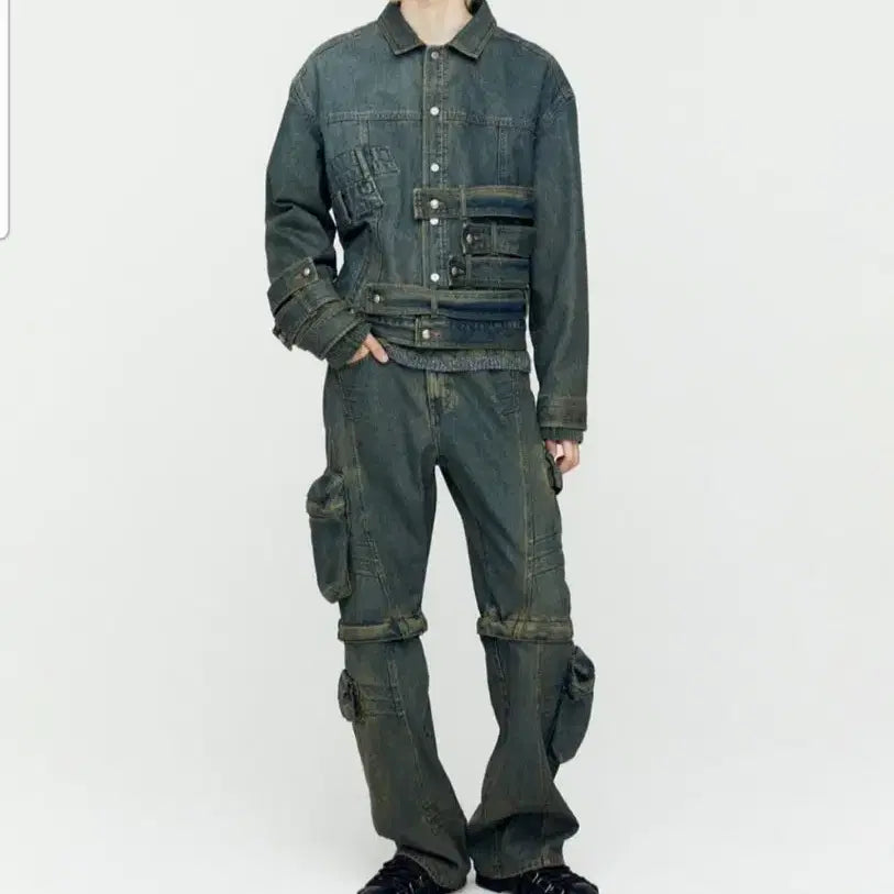 [BUNJANG] Andersson Bell Waist Band Denim Jacket Amigreen L / 앤더슨벨  웨이스트 밴드  데님 자켓  아미그린 L