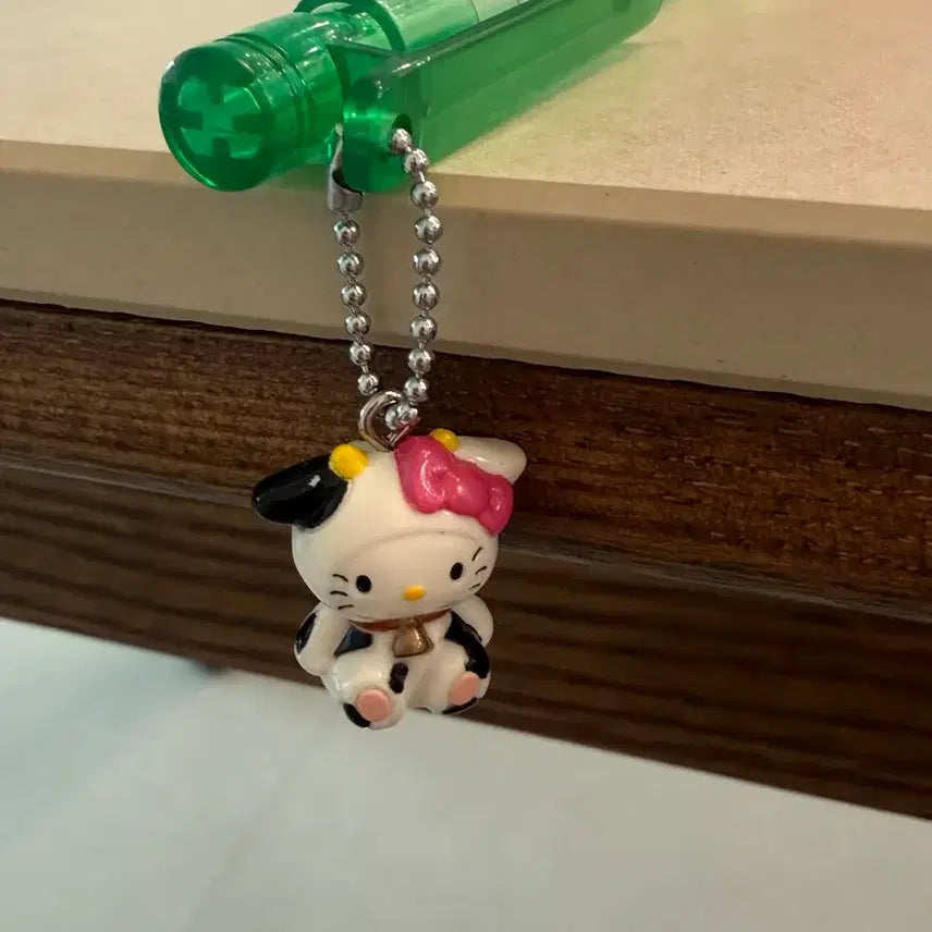 [BUNJANG] Vintage Kitty Strap Cow Kitty Mechanical Pencil / 고전 키티스트랩 젖소키티 샤프