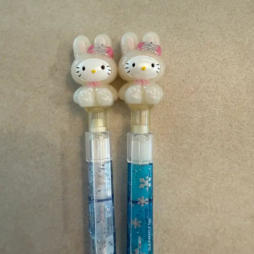 [BUNJANG] Classic Kitty Snow Rabbit Ballpoint Pen &amp; Mechanical Pencil Set / 고전 키티스트랩 눈토끼키티 볼펜샤프세트