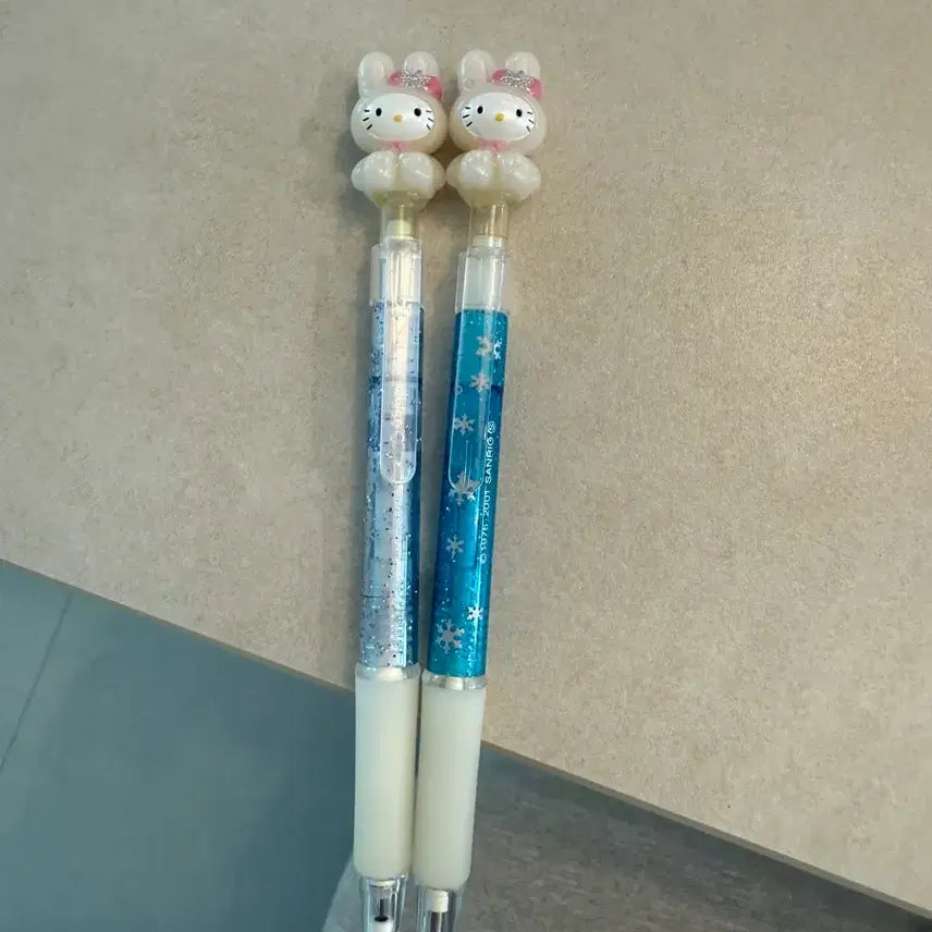 [BUNJANG] Classic Kitty Snow Rabbit Ballpoint Pen &amp; Mechanical Pencil Set / 고전 키티스트랩 눈토끼키티 볼펜샤프세트