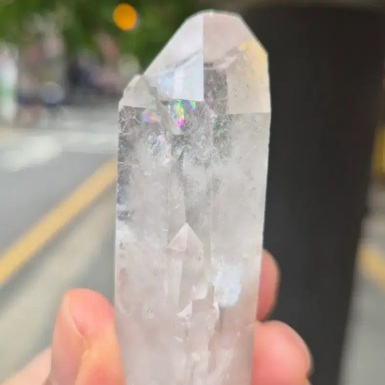 [BUNJANG] Rainbow Clear Quartz Crystal Point, Brazil / 무지개! 레인보우 백수정 원석 브라질산 결정 포인트 광물