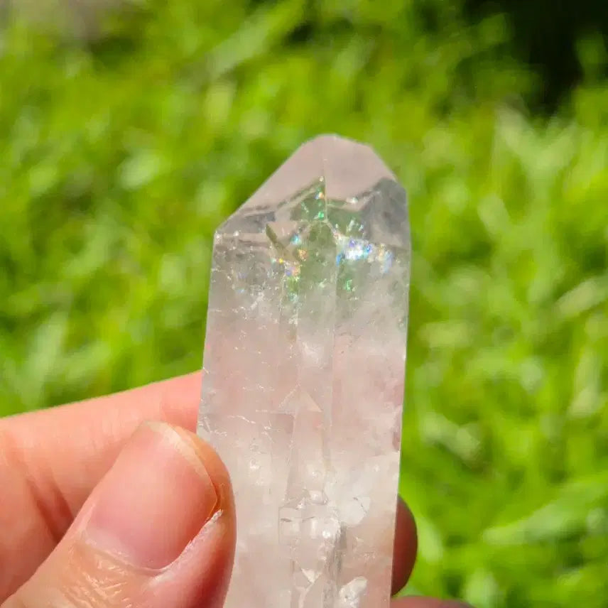 [BUNJANG] Rainbow Clear Quartz Crystal Point, Brazil / 무지개! 레인보우 백수정 원석 브라질산 결정 포인트 광물