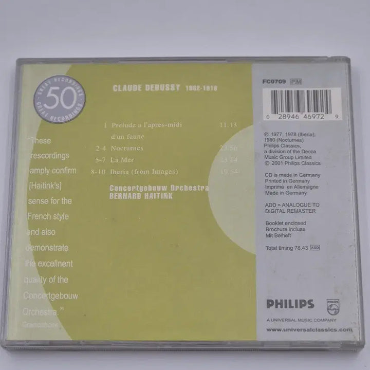 [BUNJANG] Debussy Orchestral Works by Haitink Philips Classics CD / 드뷔시 관현악 작품집 Debussy Haitink Philips 클래식