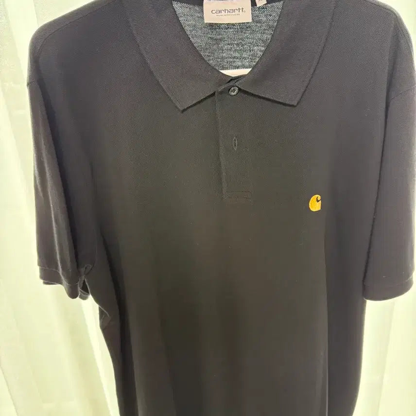 [BUNJANG] Carhartt WIP S/S Chase Pique Polo Shirt Black/Gold XL / 칼하트WIP 반팔