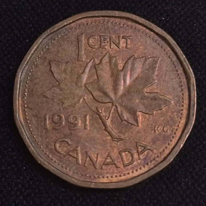 [BUNJANG] 1991 Canada 1 Cent Coin / 1991년 캐나다 1센트 동전 [EP. 3338]