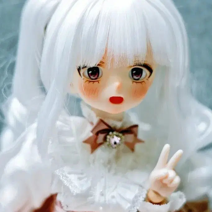 [BUNJANG] Imomodoll Amber Makeup Head + Custom Anime Eyes (Pink/16mm) / (mdd 호환) 이모모돌 앰버 메이크업 헤드+ 아니메 안구