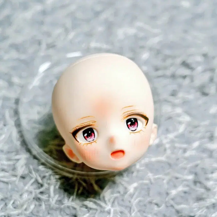 [BUNJANG] Imomodoll Amber Makeup Head + Custom Anime Eyes (Pink/16mm) / (mdd 호환) 이모모돌 앰버 메이크업 헤드+ 아니메 안구