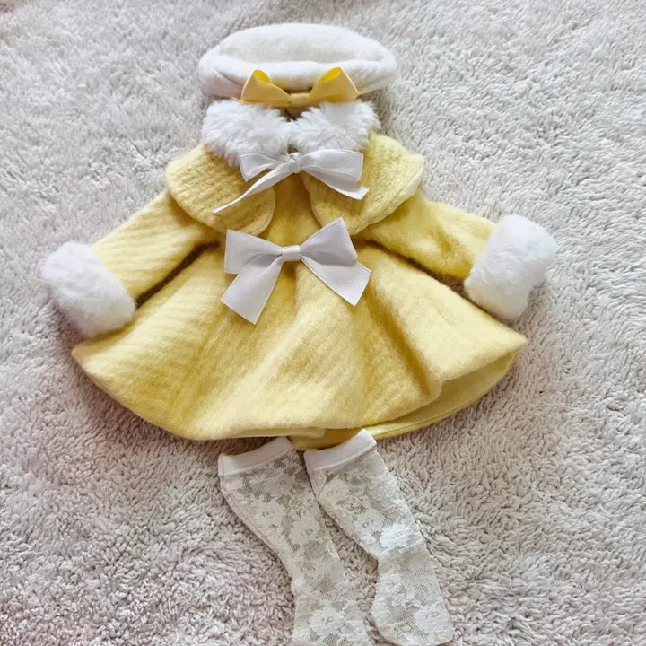 [SOLD OUT] 베이비돌 인형 옷 옐로우 코트 베레모  세트