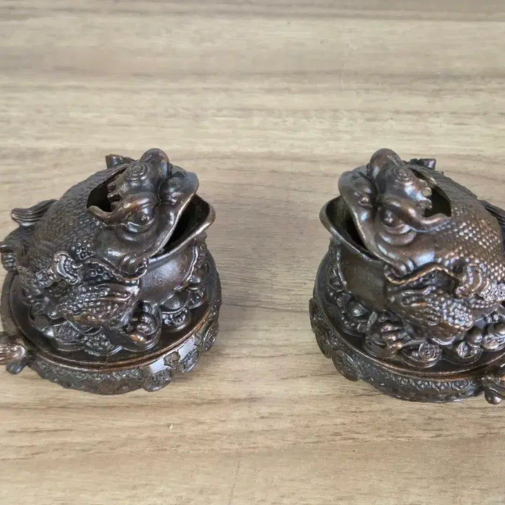 [BUNJANG] A Pair of Auspicious Toad Incense Burners / 복을 부르는 두꺼비 향로 한 쌍
