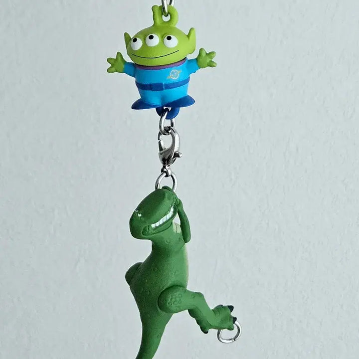 [BUNJANG] Toy Story Alien Rex Dangling Gacha Figures (Set of 2) / 토이스토리 알린 렉스 데롱데롱 고리 가챠 피규어 2종