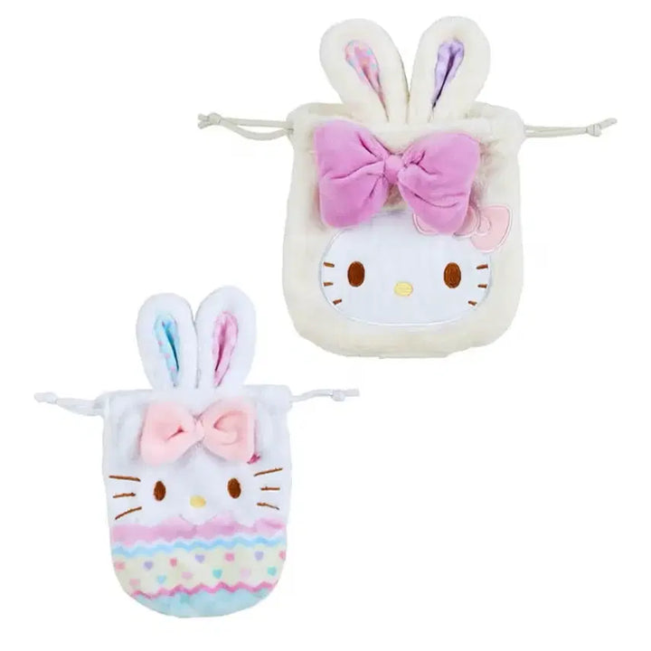 [BUNJANG] Sanrio Easter Rabbit Series Hello Kitty Drawstring Pouch Set / 미개봉새상품 일본정품 산리오 이스터래빗시리즈 부활절 키티 복조리 파우치