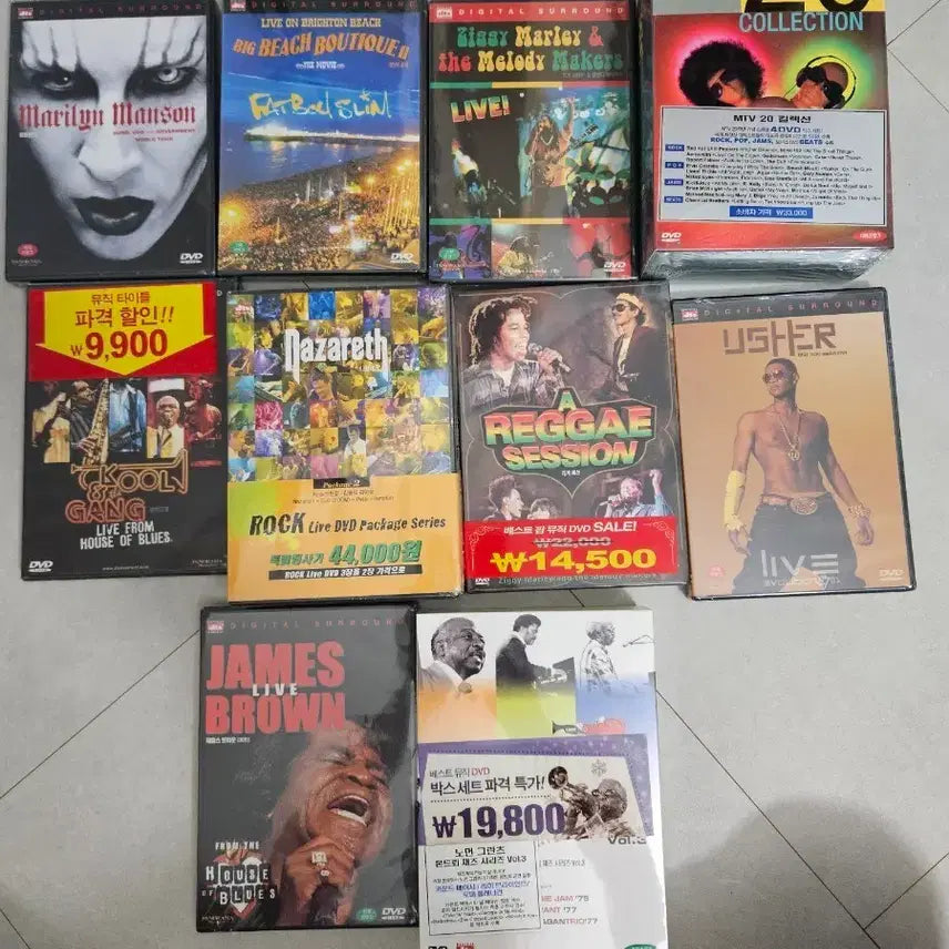 [BUNJANG] Marilyn Manson, Fatboy Slim, Usher Music DVD Collection / 마릴린 맨슨 DVD 등 모음 (팝/재즈/락)