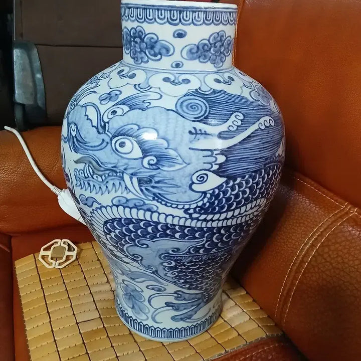 [BUNJANG] Celadon Porcelain Dragon Vase / 청화백자