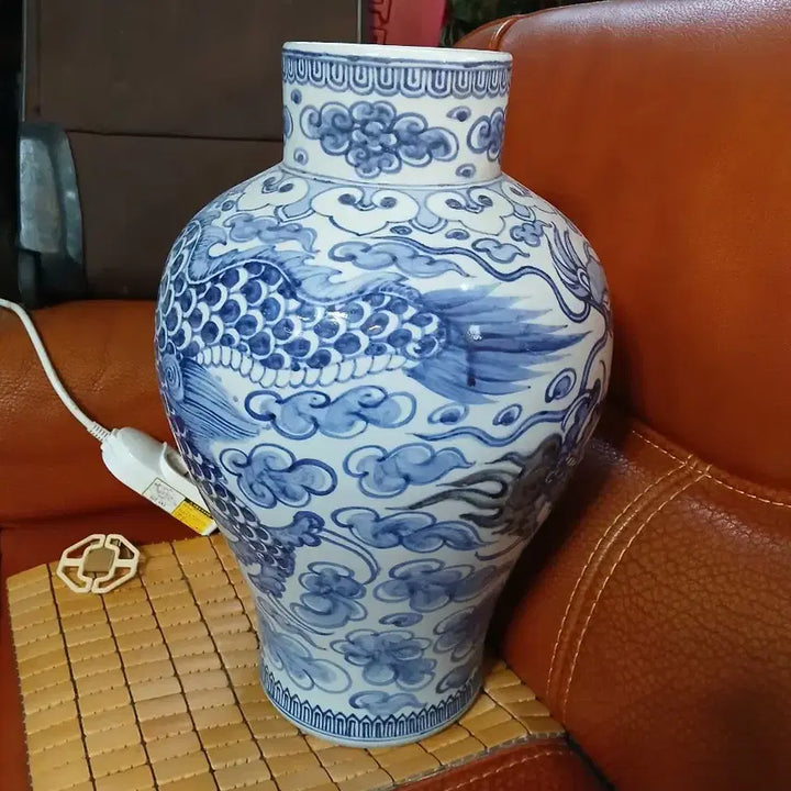 [BUNJANG] Celadon Porcelain Dragon Vase / 청화백자