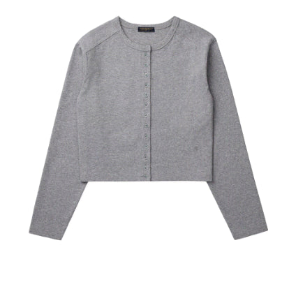[SOLD OUT] (새상품) 락피쉬 가디건 코튼 에센셜 가디건 S - 그레이 멜란지