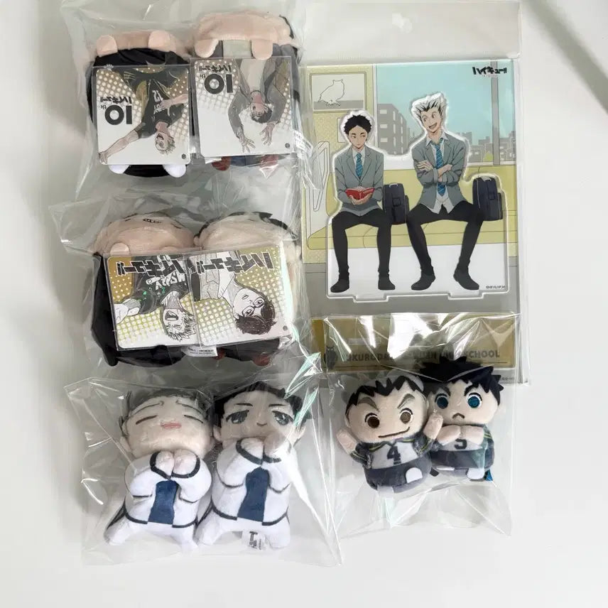 [BUNJANG] Haikyuu!! Bokuto &amp; Akaashi Mini Town Hug Character Bundle Set (10th Anniversary) / 하이큐 보쿠토 아카아시 미니타운 쯔무 10주년 허그캬라 등 일괄