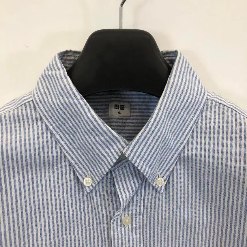 [BUNJANG] Uniqlo Oxford Blue Stripe Shirt XXL / 유니클로 옥스포드 블루 스트라이프셔츠 XXL