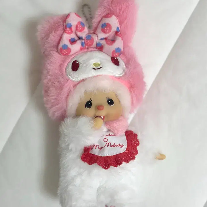 [BUNJANG] Monchhichi My Melody Collaboration Doll Keychain / 몬치치 마이멜로디 인형 키링 산리오
