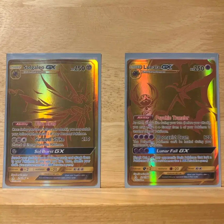[BUNJANG] Solgaleo / Lunala GX Gold Card / 포켓몬 카드 솔가레오/루나아라 GX 골드