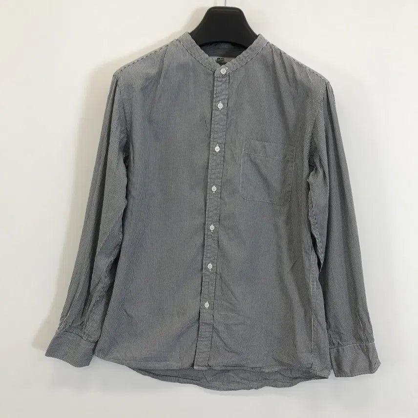 [BUNJANG] Uniqlo Striped Stand Collar Henley Shirt / 유니클로 헨리넥 스탠드카라 스트라이프셔츠 [L]