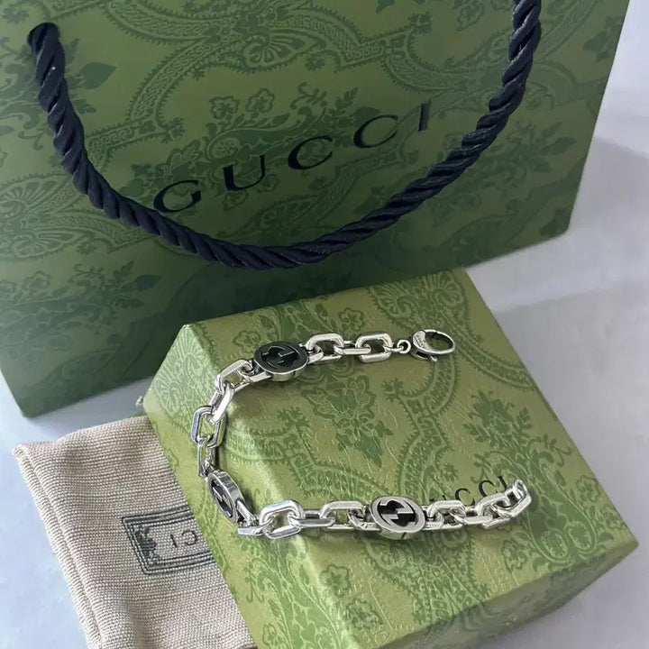 [BUNJANG] Gucci Interlocking G Silver Bracelet / 구찌 인터로킹 G 실버 팔찌