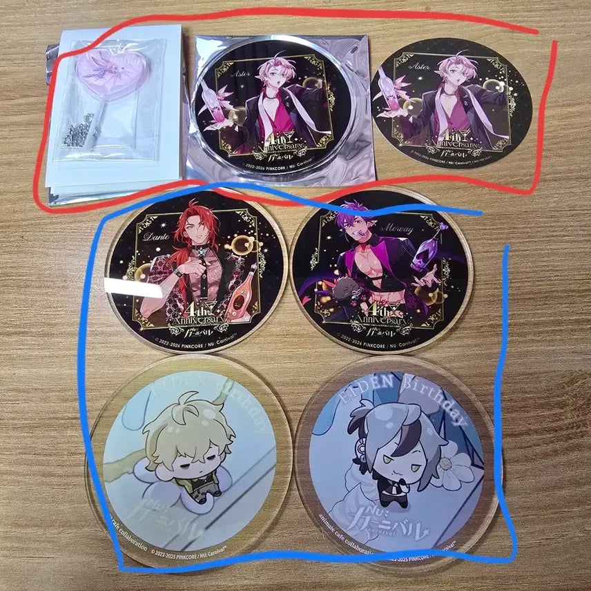 [BUNJANG] Nukani Carnival Collaboration Cafe Acrylic Coaster &amp; Keyring Set / 누카니발 콜라보 카페 코스터 특전,아크릴 키링