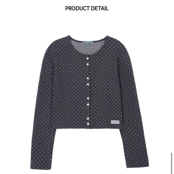 [BUNJANG] Rose Franz Dot Button Cropped Cardigan / 로제프란츠 도트 버튼 가디건