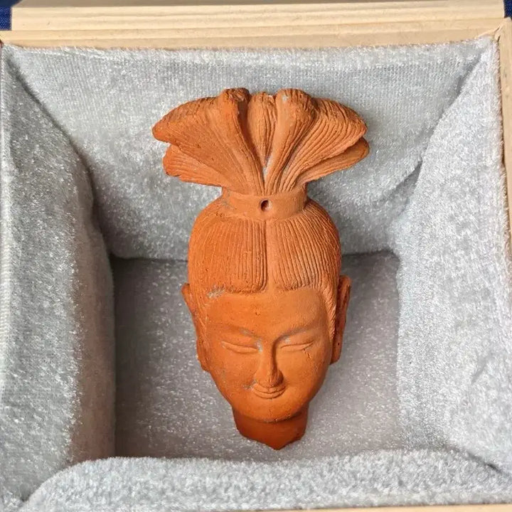 [BUNJANG] Northern and Southern Dynasties Period Excavated Terracotta Female Figure Head Antique Buddhist Sculpture / [진품] 남북조 시기 출토품 적토 여인상 불두 고미술품 골동품 불상