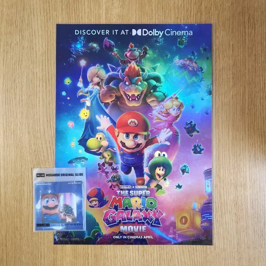 [BUNJANG] Super Mario Galaxy Dolby A3 Poster and Slide Bundle Set / 일괄) 슈퍼 마리오 갤럭시 돌비 A3 포스터 및 슬라이드