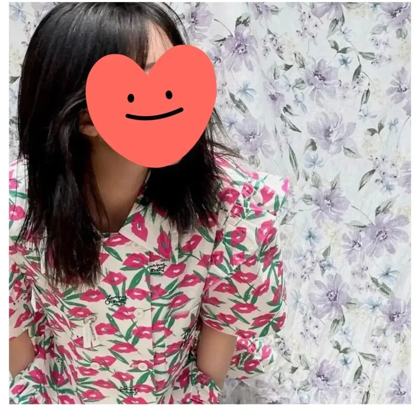 [BUNJANG] Lucky Chouette Flower Pattern Blouse and Shorts Set / 럭키슈에뜨 상하의 세트 / 블라우스 바지 셋업