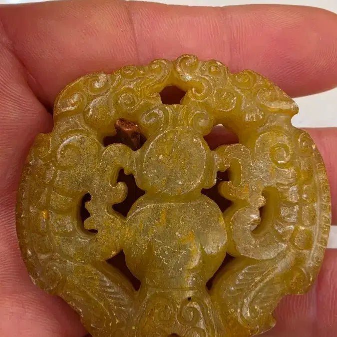 [BUNJANG] Gogok &amp; Gangok Twin Dragon Figure Jade Carving / 고옥에강옥 쌍용인물옥 0527