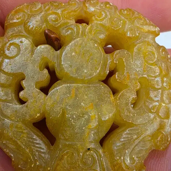 [BUNJANG] Gogok &amp; Gangok Twin Dragon Figure Jade Carving / 고옥에강옥 쌍용인물옥 0527