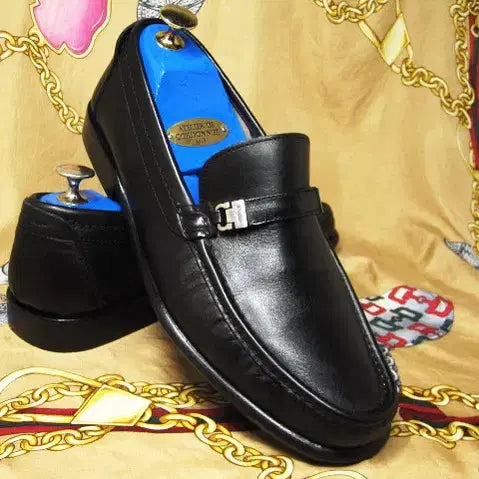[BUNJANG] Salvatore Ferragamo Black Calfskin U-Tip Gancini Loafers / 이태리명품 페라가모 블랙 카프스킨 U팁 간치니로퍼 265 270