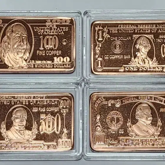[BUNJANG] Copper Bar Dollar Design Set (4 pieces) / 구리바 1온스  달러 디자인 (4개 1세트)