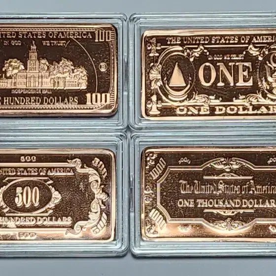 [BUNJANG] Copper Bar Dollar Design Set (4 pieces) / 구리바 1온스  달러 디자인 (4개 1세트)