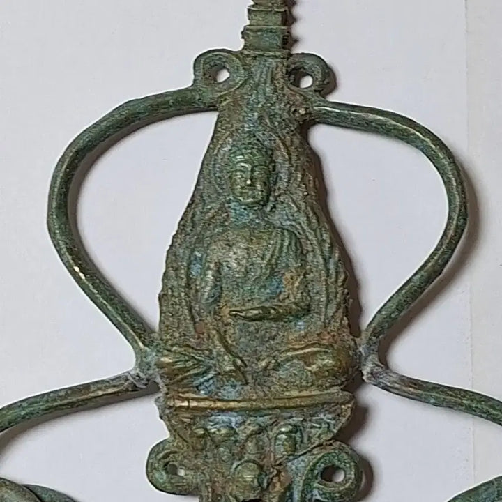 [BUNJANG] Bronze Staff Ornament with Buddha and Pagoda / 큰스님 동으로된 지팡이 장신구