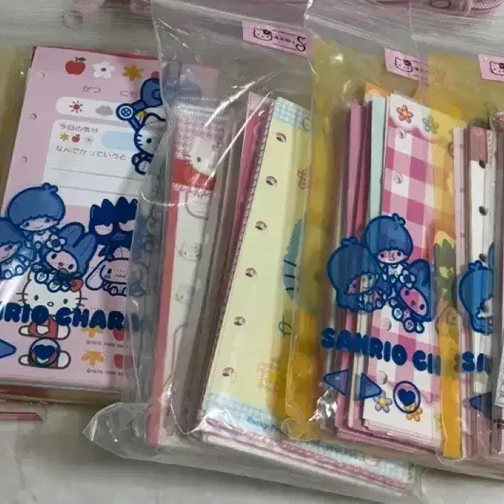 [BUNJANG] Hello Kitty 6-Ring Diary Inserts Cherry Kitty Kao Hana Tulip Rose Bundle Set / 네고0 일괄) 고전 키티 6공 다이어리 속지 체리키티 카오하나 튤립 장미