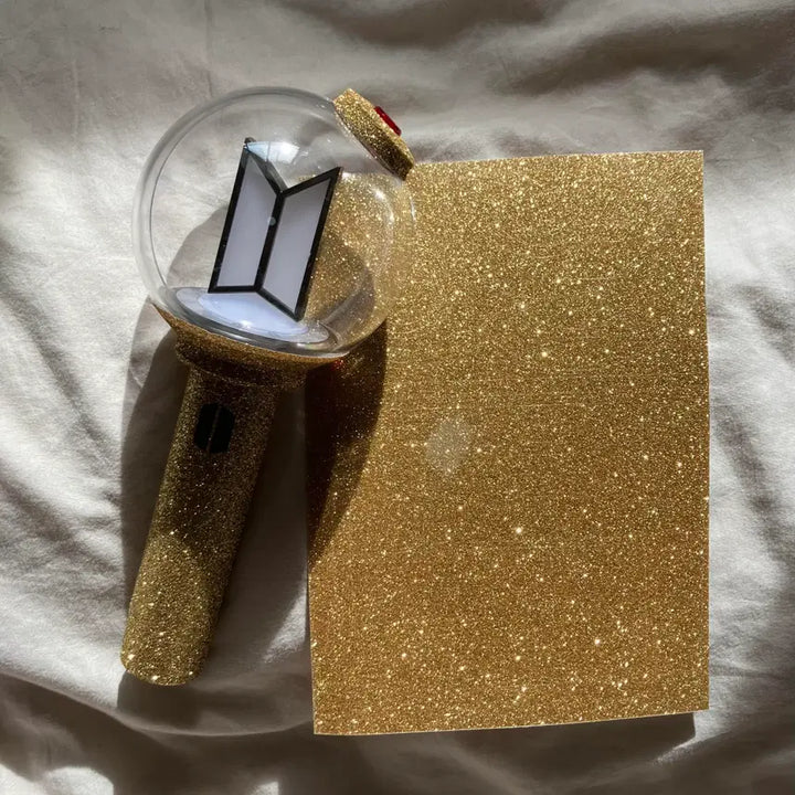 [BUNJANG] BTS ARMY Bomb Skin Sticker Glitter Gold / 사미밤 스티커 빤짝이 골드 bts 응원봉 스킨 아미밤 꾸미기