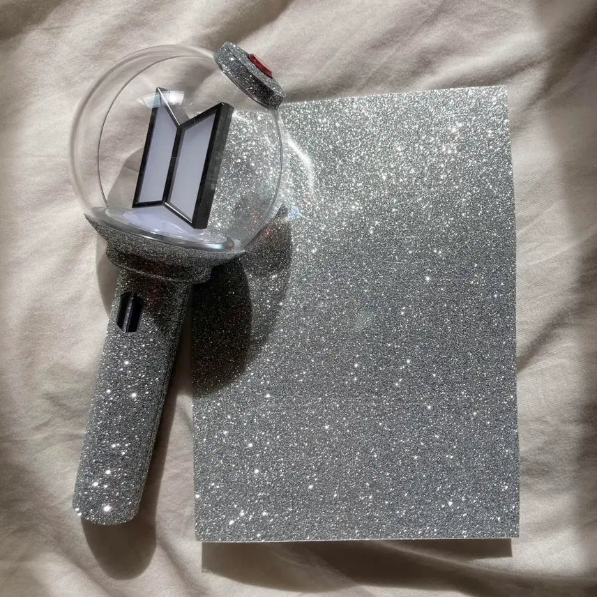[BUNJANG] BTS Army Bomb Skin Sticker (Silver Glitter) / 사미밤 스티커 bts 응원봉 스킨 아미밤 스티커