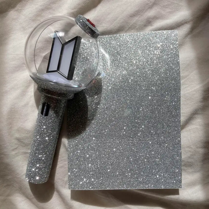 [BUNJANG] BTS Army Bomb Skin Sticker (Silver Glitter) / 사미밤 스티커 bts 응원봉 스킨 아미밤 스티커