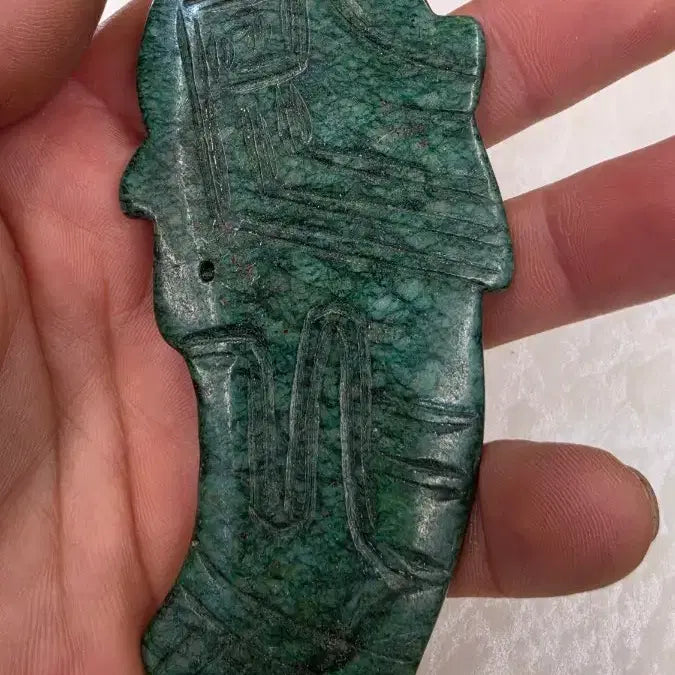 [BUNJANG] Rare Celadon Green Fish Pattern Jade Gokus (Small Jade) / 고옥에강옥 희귀 청녹어문옥 0527