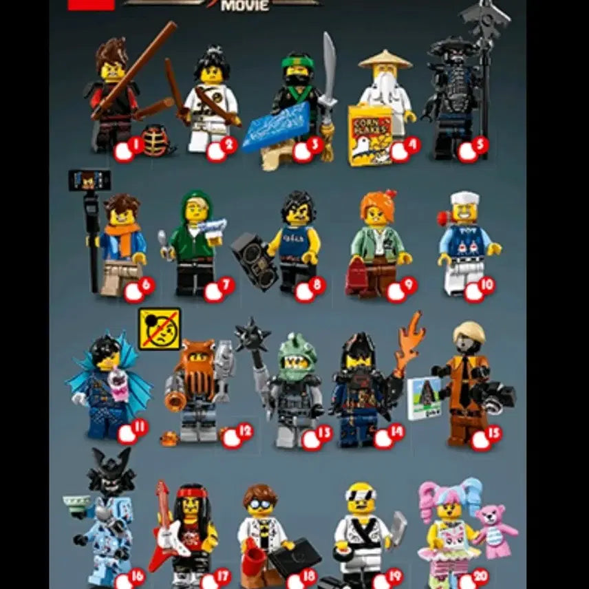 [BUNJANG] LEGO Ninjago Movie Minifigure Full Set / 레고 닌자고 무비 71019 미니피규어 한 세트