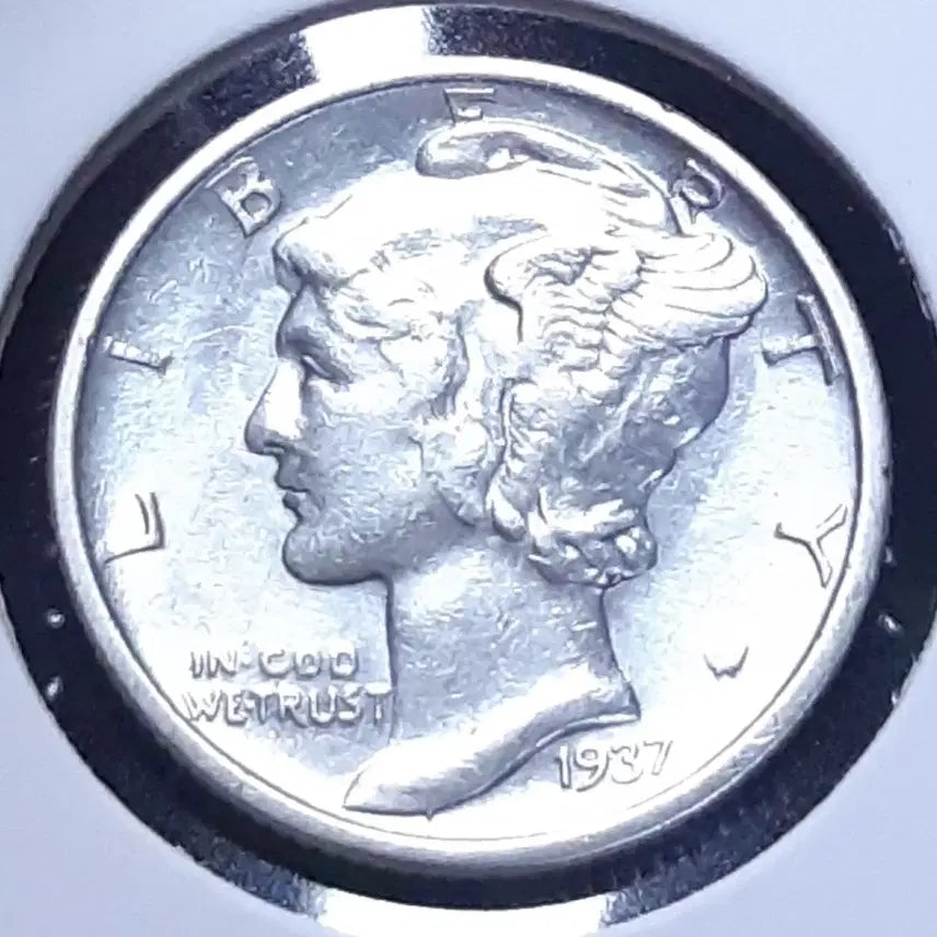 [BUNJANG] 1937 Mercury Dime Silver Coin / [은화] 미국 준미사용 1937년s 머큐리다임 은화.외국주화 주화 화폐
