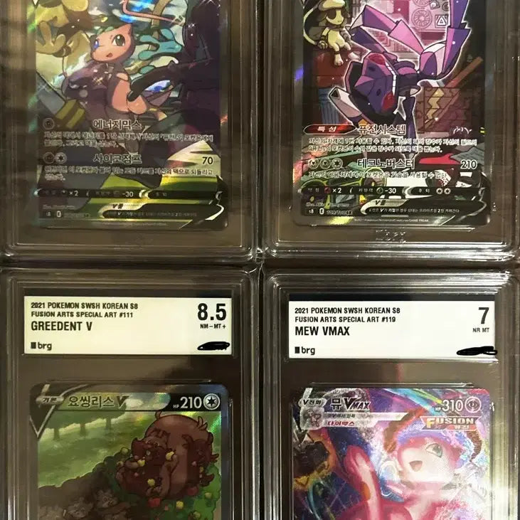 [BUNJANG] Fusion Arts Booster Box &amp; Graded Cards Bundle (Mew, Blacky, Genesect, Yveltal) / (판매)한판 포켓몬카드 퓨전아츠 특일 brg 일괄(뮤 브맥 hr)