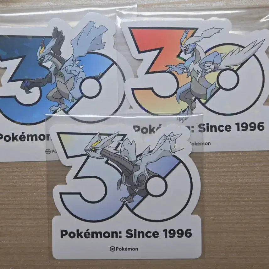 [BUNJANG] Pokemon 30th Anniversary Logo Sticker Kyurem (Set of 3) / 포켓몬 30주년 로고스티커 큐레무