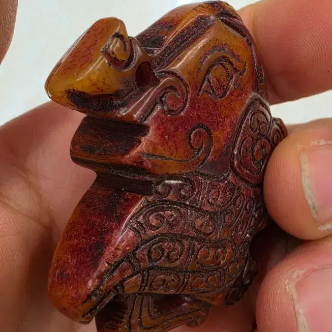 [BUNJANG] Hongshan Culture Ancient Elephant Jade Carving / 고옥에강옥 홍산문화옥 고대코끼리옥 0527