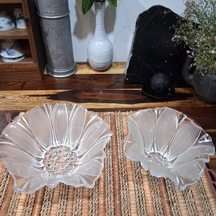 [BUNJANG] American-Made Floral Glass Dessert Bowl Salad Bowl / 미국제조 꽃모형 다식 쌜러드 볼